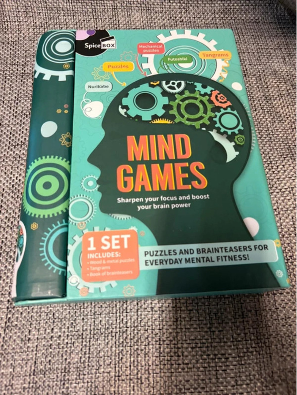 SpiceBox Mind Games activity set, sharpen focus and build mental fitness